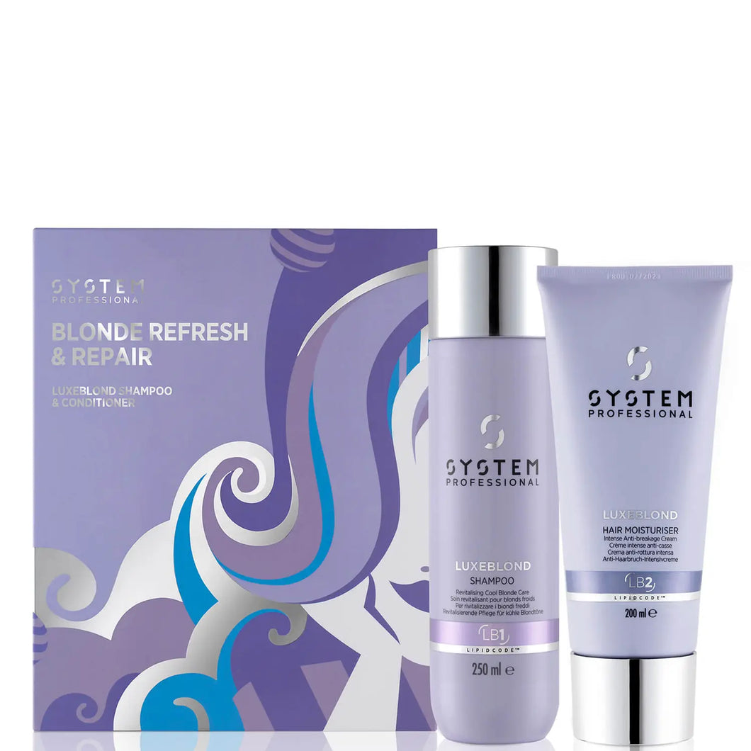 System Professional LuxeBlond Blonde Refresh and Repair Toning Hair Gift Set